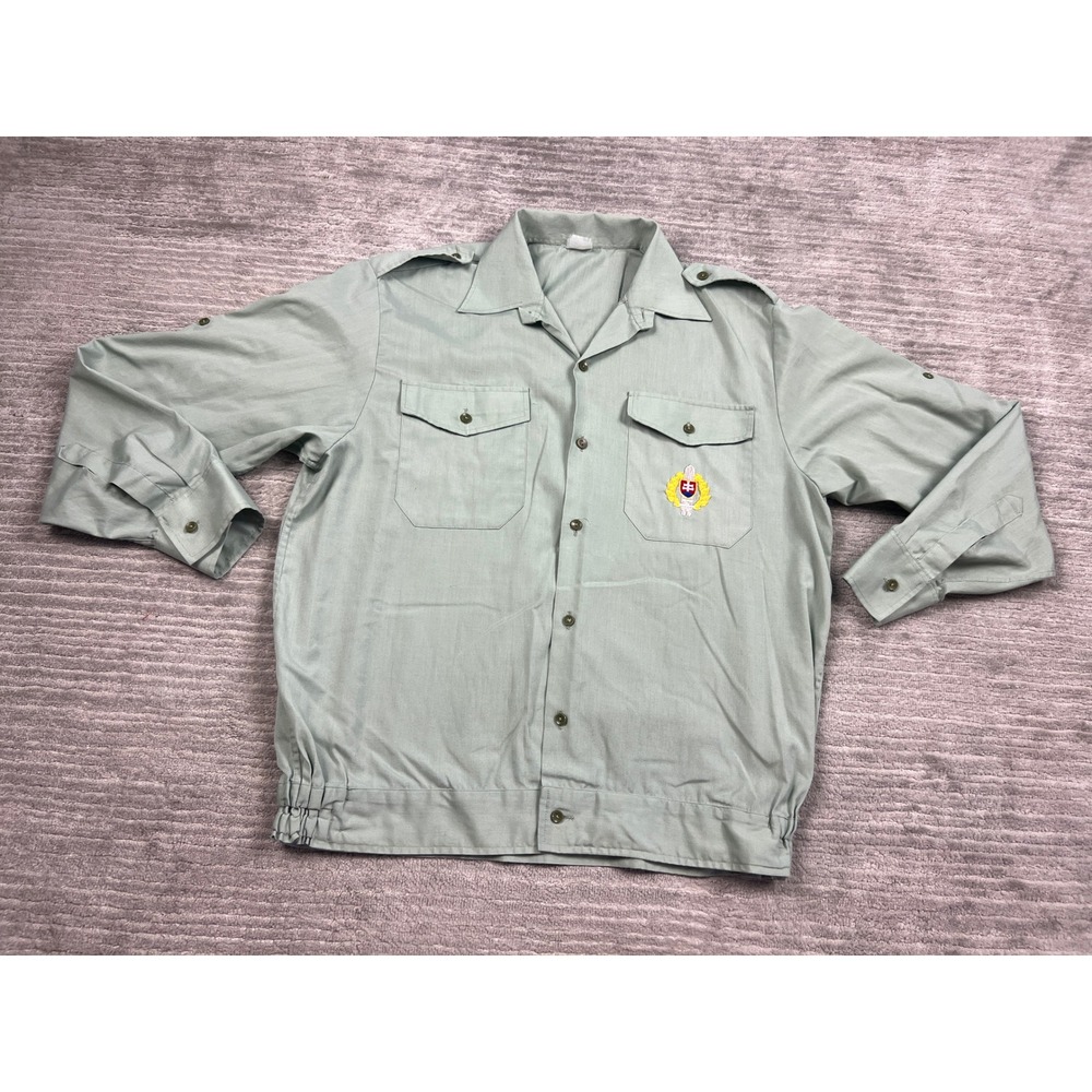 Unbranded Shirt Mens L Green Slovakian Crest Military Field Jacket Utility Patch